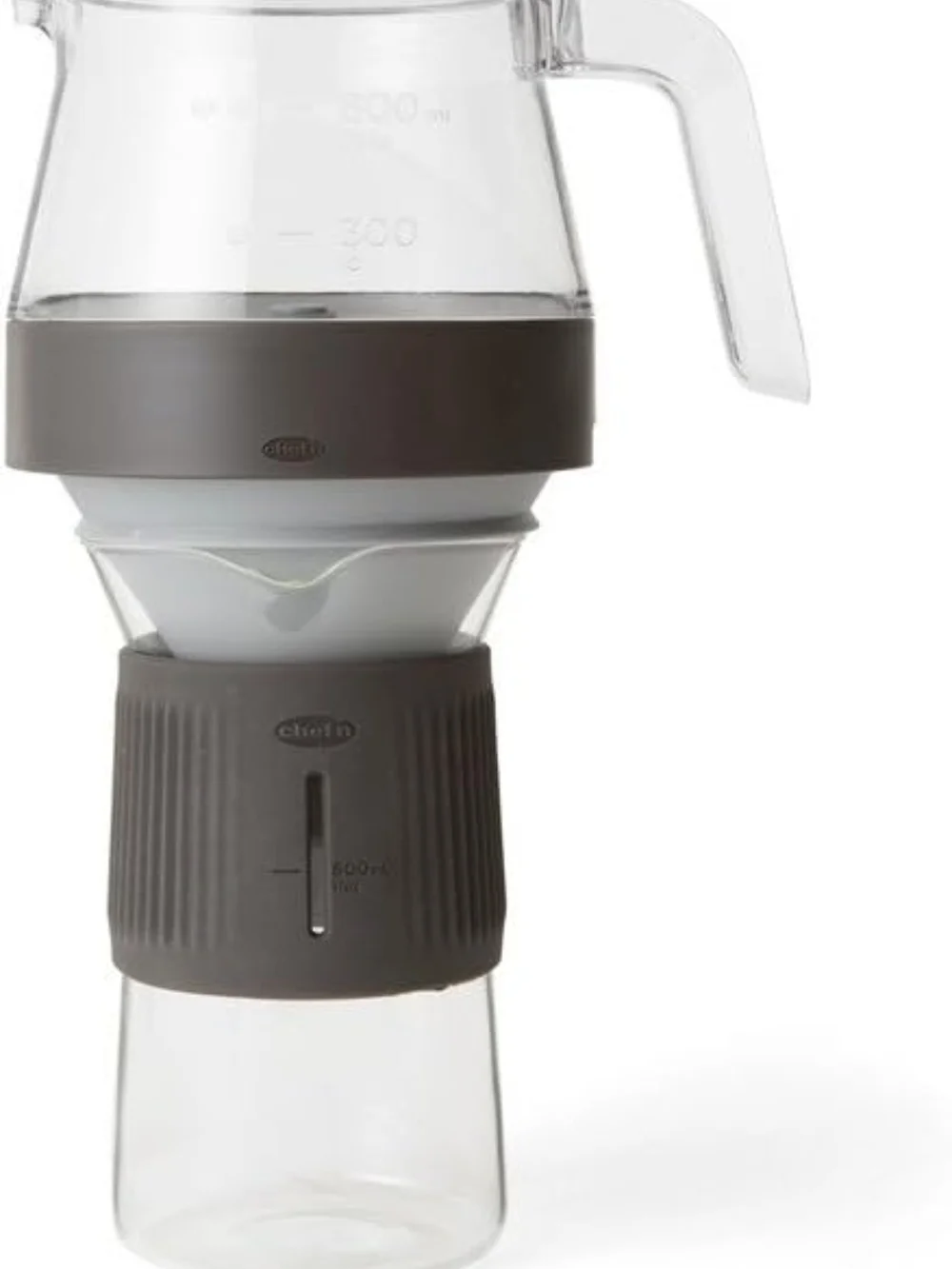 Pour Over Coffee Diffuser - Clear Glass with Gray Base